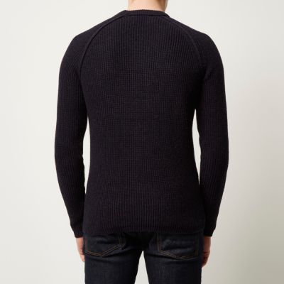 Navy Only & Sons knitted jumper